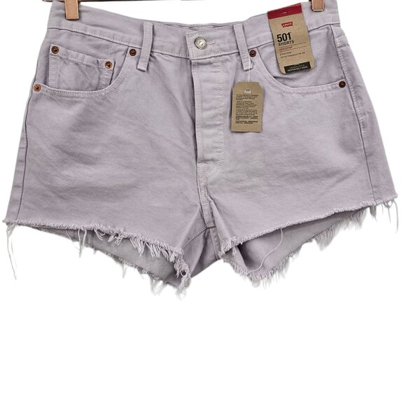 Levi's Womens 30 501 Original Buttonfly  Jean Shorts in Washed Lilac NWT - Picture 2 of 12